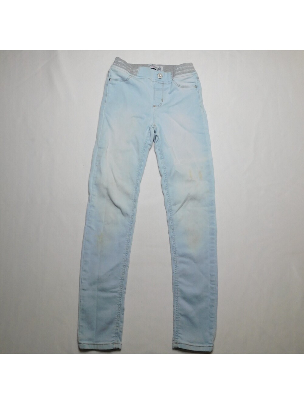 Jordache Girls Skinny Jeans Size 10 Light Wash Blue Denim Stretch Knit Waistband